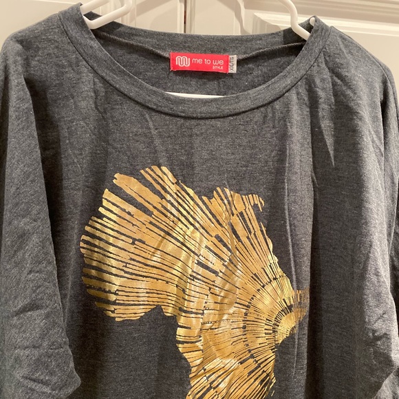 Ladies Bat Sleeved Gray Top Juniors Size XXL - Picture 2 of 5